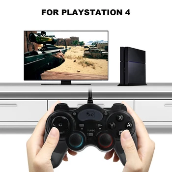 За PS3/PS4/Switch/PC конзола, джойстик, геймпадов, 7 в 1, пластмасов кабелен контролер Изображение