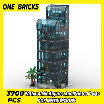 Технически тухли Moc, модел на един небостъргач в центъра на града, модулни градивни елементи, Подаръци, играчки за деца, комплекти за сглобяване със собствените си ръце Изображение