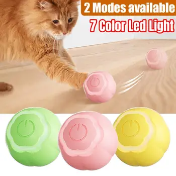 Модернизиран Електрически Котка за тихи топчета, 7 Автоматична развиваща цветове Акумулаторна Подарък играчка Здрава Домашна котка Интерактивен Led Умно Коте Изображение