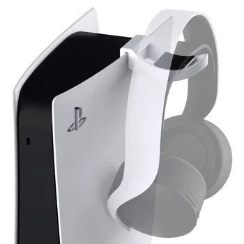 Здрава модерна поставка за слушалки, не е която причинява вреда на хост, държач за слушалки PS5, страничната висящ стенен държач Изображение