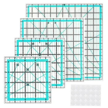 Линия за капитониране, 4 шаблон за капитониране в квадратна линия (4,5X4,5 инча, 6x6 см, 9,5X9,5 инча, 12,5X12,5 инча), за капитониране и трайни шиене Изображение
