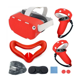 VR-каска, Силиконов защитен калъф, калъф за слушалки, Калъф за Quest 2, Аксесоари за VR-шлем, C Изображение