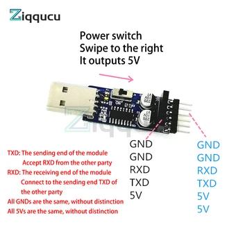 Модул USB to Serial USB to TTL CH340C с микроконтролер STC, адаптер за зареждане с индикатор и ключ за захранването Изображение