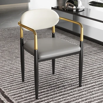 Модерни трапезни столове Жълто Шезлонг Дизайнерски Трапезни Столове Кожено Кухненски Мебели Sillas Comedor Изображение