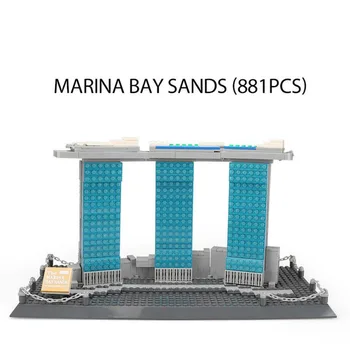 Модерна, на световно известната архитектура Градивен елемент на Сингапур Марина Бей белите пясъци Модел Тухла Развитие на Играчка Съберат модел за подаръци Изображение