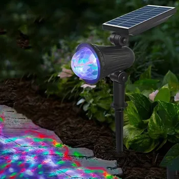 Слънчев Газонный Лампа RGBLED Outdoor Waterproof Light Controlled Garden Lighting Градински Инфинити Вставной Лампа Изображение