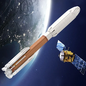 Gobricks Launch the Ultimate Atlas V в мащаб Сатурн V 1: 110, Набор от градивни елементи за ракети, Космически старт, Изследване на Марс, кола, Тухлена модел Изображение