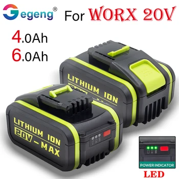 Преносимото батерия WA3553 WA3551 за електрически инструменти Worx 20V WA3551 WA3572 WA3553 WX390 WA3551 WX176 WX178 WU268 WX16 6.4 Изображение