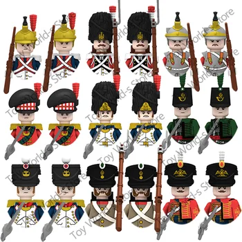 Войната на Наполеон, Прусская гвардия, Испанската, Италианската Швейцарската армия, Фигурки на войници, Градивни елементи, Мини-модели на оръжия, детски играчки Изображение