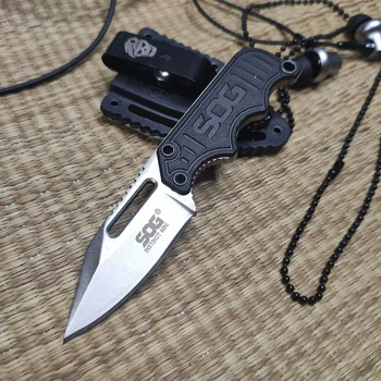 Малък нож с фиксирано острие SOG Pocket ЕРП - Instinct Mini Neck Knife с атласным просто острие, дръжка G10 в черупка от ABS-пластмаса Изображение
